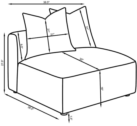 Jennifer Gray Tight Seat Armless Chair by Coaster at Eve Furniture
