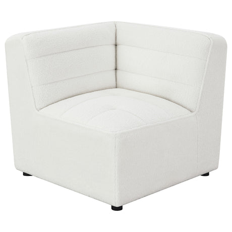Jennifer Ivory Upholstered Corner Chair by Coaster at Eve Furniture