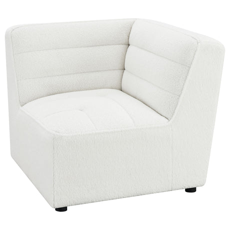 Jennifer Ivory Upholstered Corner Chair by Coaster at Eve Furniture