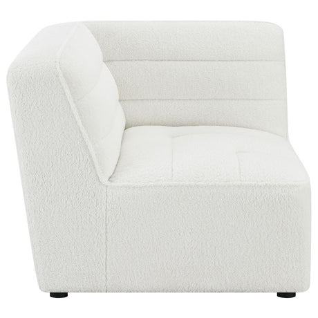 Jennifer Ivory Upholstered Corner Chair by Coaster at Eve Furniture