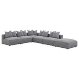 Jennifer Square Upholstered Ottoman Gray