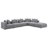 Jennifer Square Upholstered Ottoman Gray