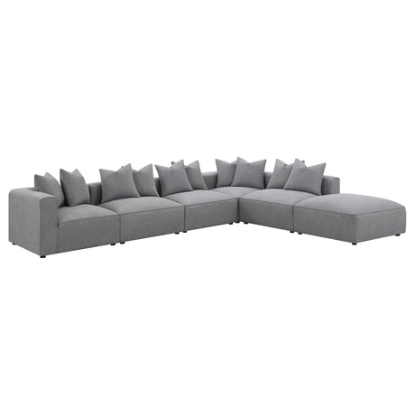 Jennifer Square Upholstered Ottoman Gray