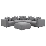 Jennifer Square Upholstered Ottoman Gray