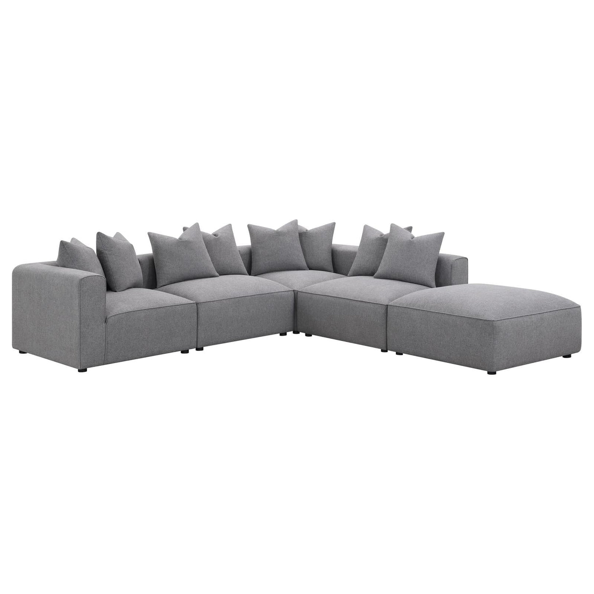 Jennifer Square Upholstered Ottoman Gray