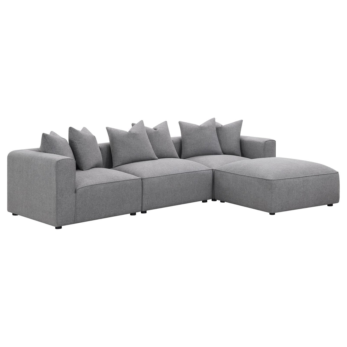 Jennifer Square Upholstered Ottoman Gray