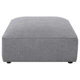 Jennifer Square Upholstered Ottoman Gray