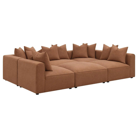 Jennifer Terracotta 6-Piece Upholstered Modular Sectional by Coaster at Eve Furniture