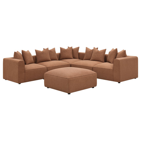 Jennifer Terracotta Upholstered Corner Chair by Coaster at Eve Furniture