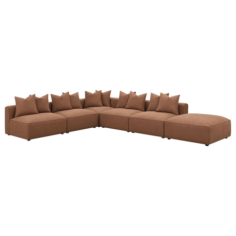 Jennifer Terracotta Upholstered Corner Chair by Coaster at Eve Furniture