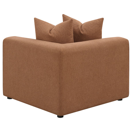 Jennifer Terracotta Upholstered Corner Chair by Coaster at Eve Furniture