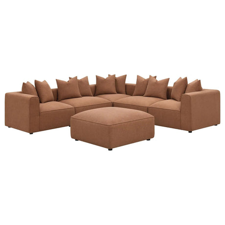 Jennifer Terracotta Upholstered Tight Back Armless Chair by Coaster at Eve Furniture