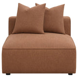 Jennifer Terracotta Upholstered Tight Back Armless Chair by Coaster at Eve Furniture
