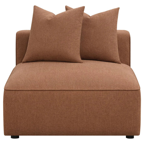 Jennifer Terracotta Upholstered Tight Back Armless Chair by Coaster at Eve Furniture