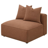 Jennifer Terracotta Upholstered Tight Back Armless Chair by Coaster at Eve Furniture