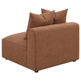 Jennifer Terracotta Upholstered Tight Back Armless Chair by Coaster at Eve Furniture