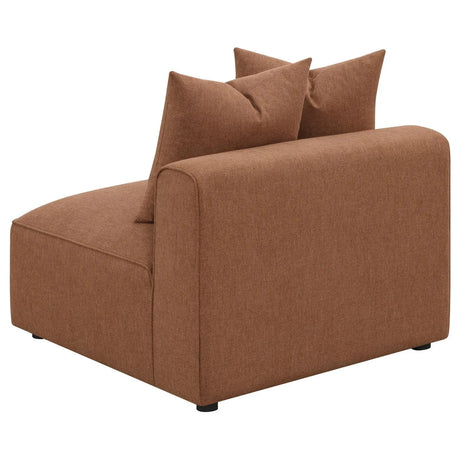 Jennifer Terracotta Upholstered Tight Back Armless Chair by Coaster at Eve Furniture