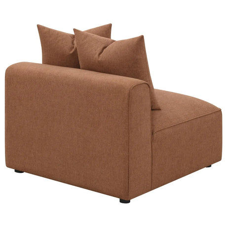 Jennifer Terracotta Upholstered Tight Back Armless Chair by Coaster at Eve Furniture
