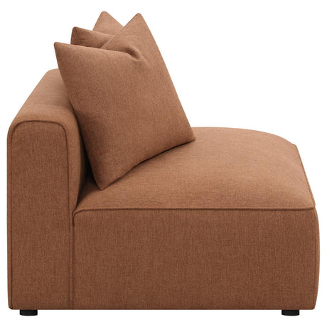 Jennifer Terracotta Upholstered Tight Back Armless Chair by Coaster at Eve Furniture