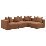Jennifer Terracotta Upholstered Tight Back Armless Chair by Coaster at Eve Furniture