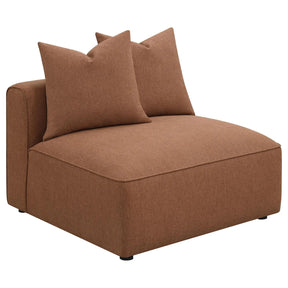 Jennifer Terracotta Upholstered Tight Back Armless Chair by Coaster at Eve Furniture