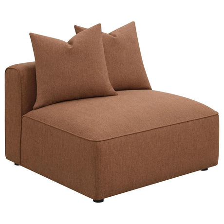 Jennifer Terracotta Upholstered Tight Back Armless Chair by Coaster at Eve Furniture