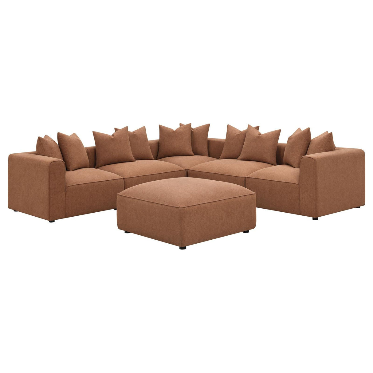 Jennifer Upholstered Ottoman Terracotta