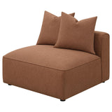 Jennifer Terracotta Upholstered Tight Back Armless Chair