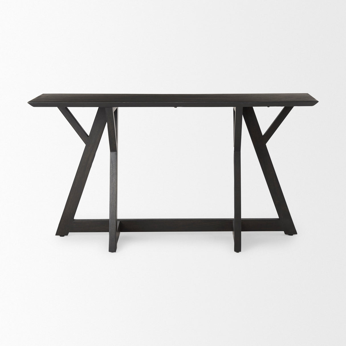 Jennings 54.0L x 16.0W x 29.5H Dark Brown Wood Console Table by Mercana at Eve Furniture