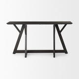 Jennings 54.0L x 16.0W x 29.5H Dark Brown Wood Console Table by Mercana at Eve Furniture