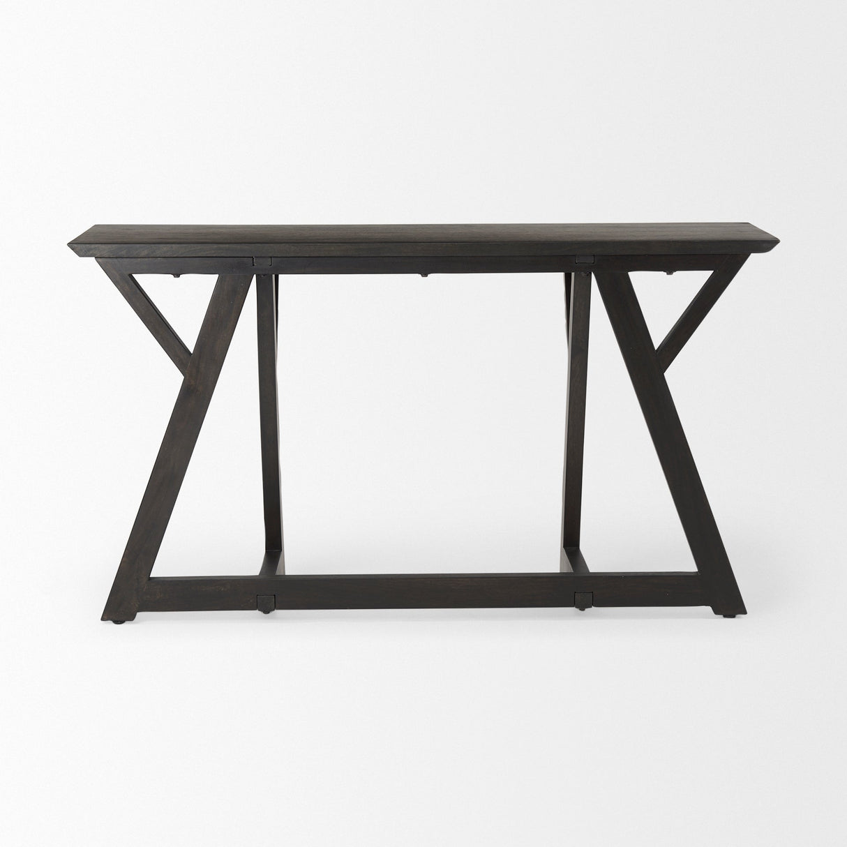 Jennings 54.0L x 16.0W x 29.5H Dark Brown Wood Console Table by Mercana at Eve Furniture