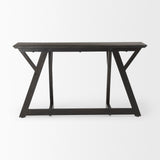 Jennings 54.0L x 16.0W x 29.5H Dark Brown Wood Console Table by Mercana at Eve Furniture