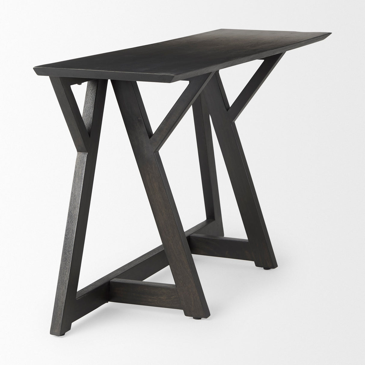 Jennings 54.0L x 16.0W x 29.5H Dark Brown Wood Console Table by Mercana at Eve Furniture