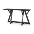 Jennings 54.0L x 16.0W x 29.5H Dark Brown Wood Console Table by Mercana at Eve Furniture