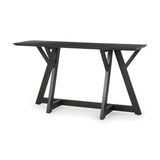 Jennings 54.0L x 16.0W x 29.5H Dark Brown Wood Console Table by Mercana at Eve Furniture