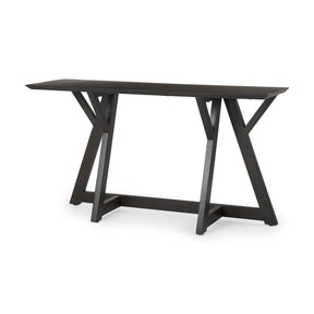Jennings 54.0L x 16.0W x 29.5H Dark Brown Wood Console Table by Mercana at Eve Furniture