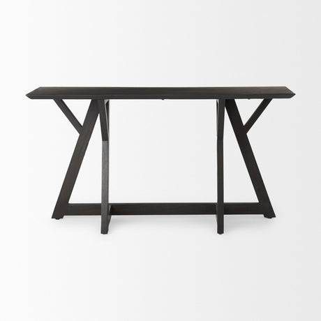 Jennings Dark Brown Wood Console Table by Mercana at Eve Furniture