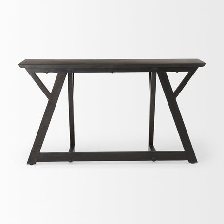 Jennings Dark Brown Wood Console Table by Mercana at Eve Furniture