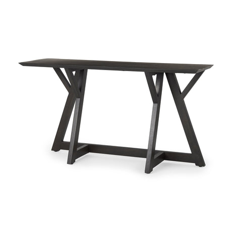 Jennings Dark Brown Wood Console Table by Mercana at Eve Furniture