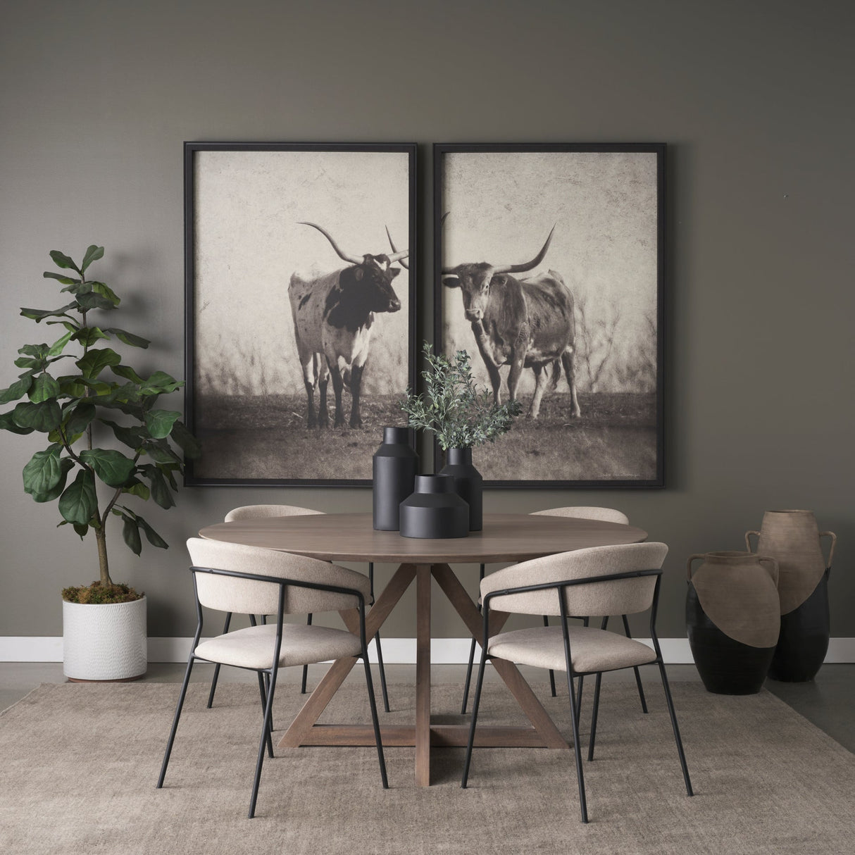 Jennings Light Brown Wood Dining Table by Mercana at Eve Furniture