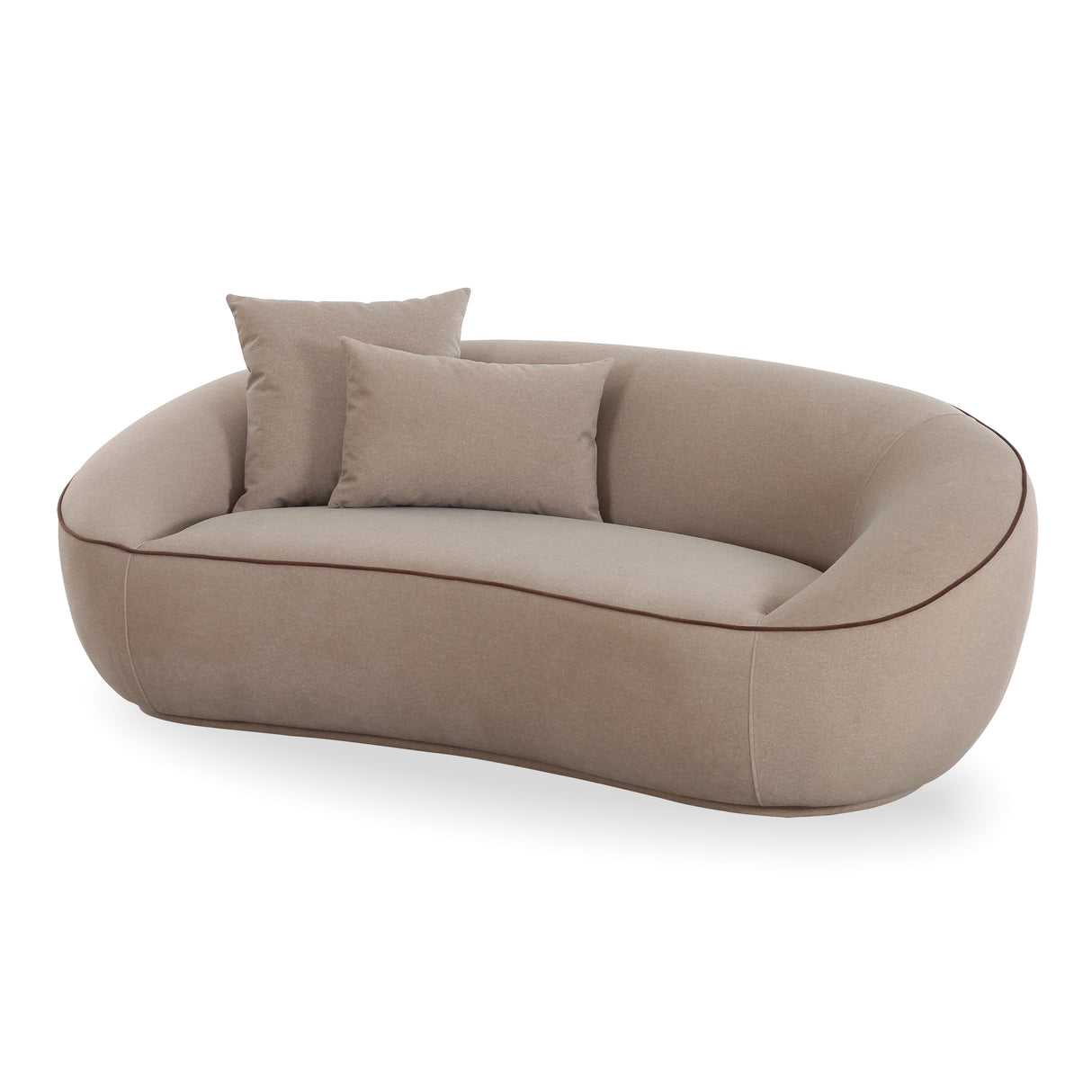 Jenny 78" Taupe Faux Mohair Loveseat by TOV Furniture at Eve Furniture