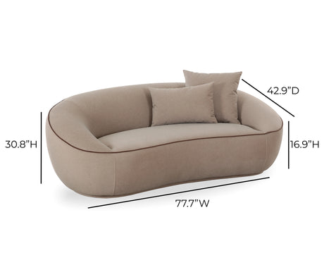 Jenny 78" Taupe Faux Mohair Loveseat by TOV Furniture at Eve Furniture