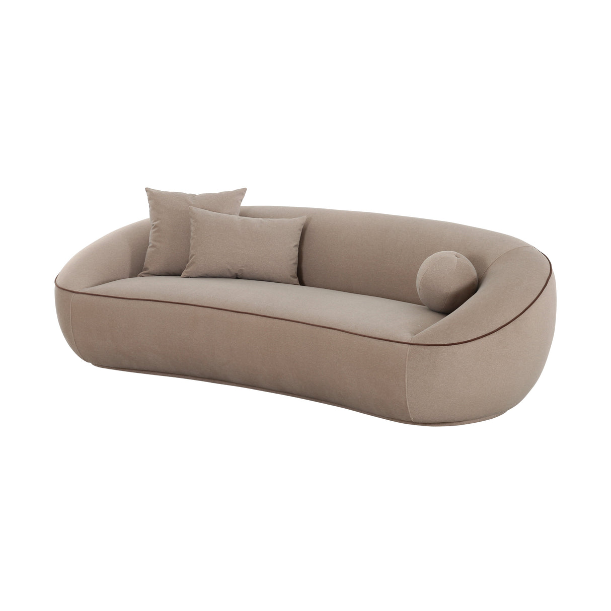 Jenny 98.5" Taupe Faux Mohair Sofa by TOV Furniture at Eve Furniture