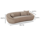 Jenny 98.5" Taupe Faux Mohair Sofa by TOV Furniture at Eve Furniture