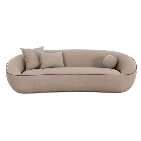 Jenny 98.5" Taupe Faux Mohair Sofa by TOV Furniture at Eve Furniture