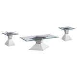 Jenny Chrome 3-Piece Rectangular Coffee and End Table Set by Coaster at Eve Furniture