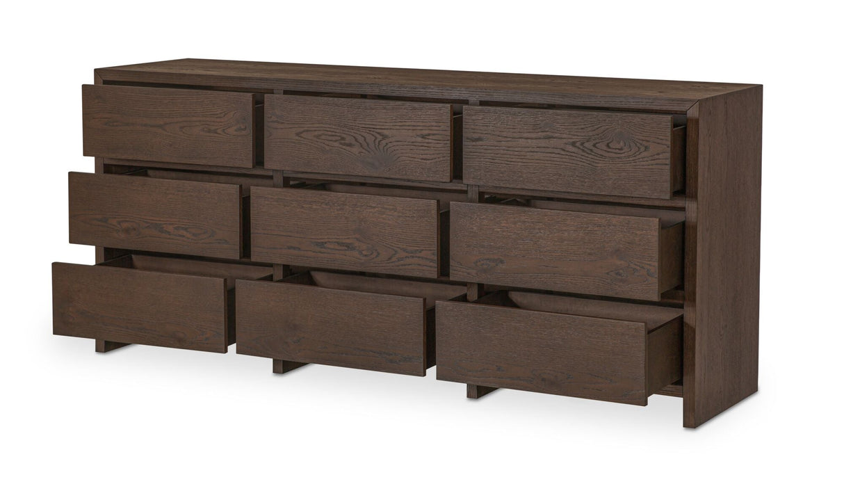 Jenson 9 Drawer Dresser Brown by Moe's Home at Eve Furniture