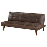 Jenson Multipurpose Upholstered Tufted Convertible Sofa Bed Dark Coffee Brown