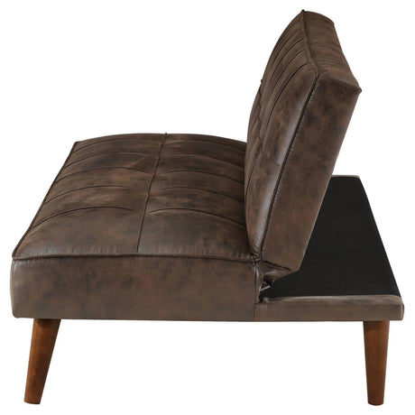 Jenson Upholstered Tufted Convertible Sofa Bed Dark Coffee by Coaster at Eve Furniture