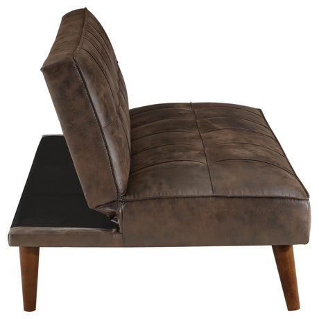 Jenson Upholstered Tufted Convertible Sofa Bed Dark Coffee by Coaster at Eve Furniture